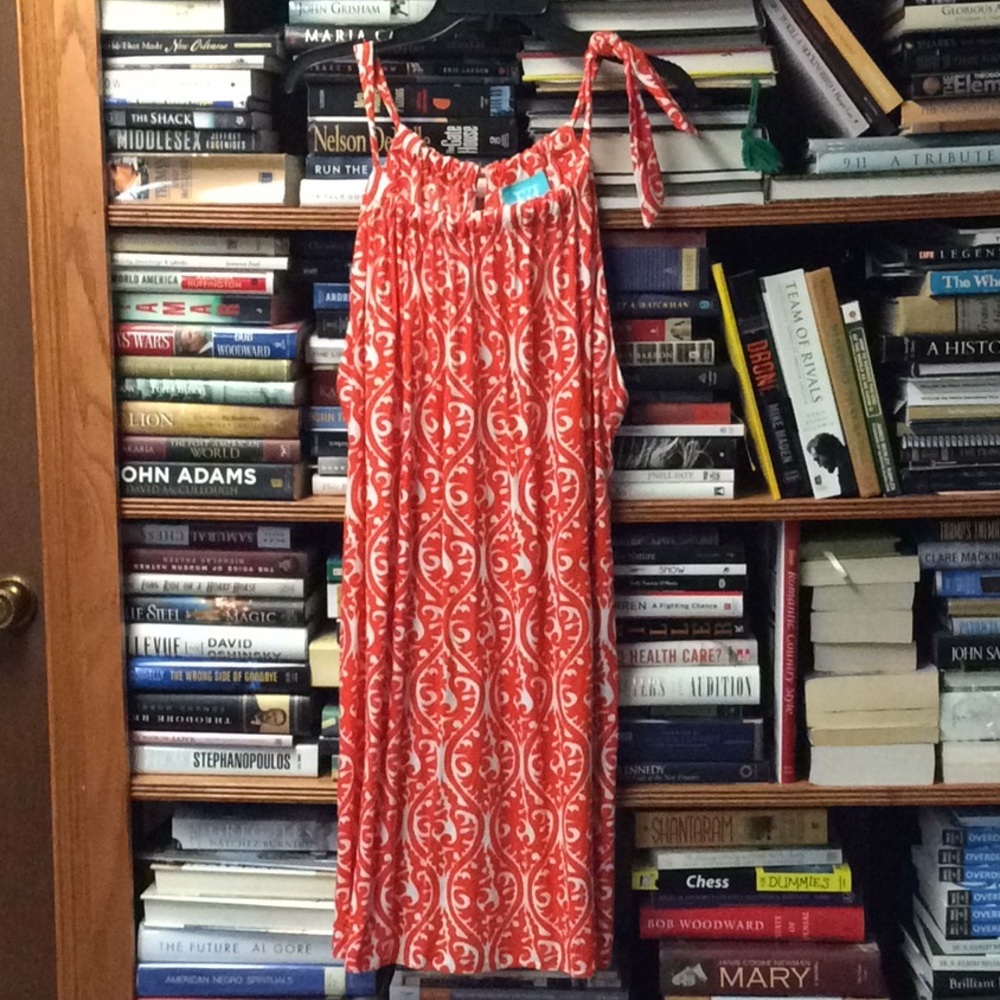 ESCAPADA Cute Orange/White Cool rayon sun dress